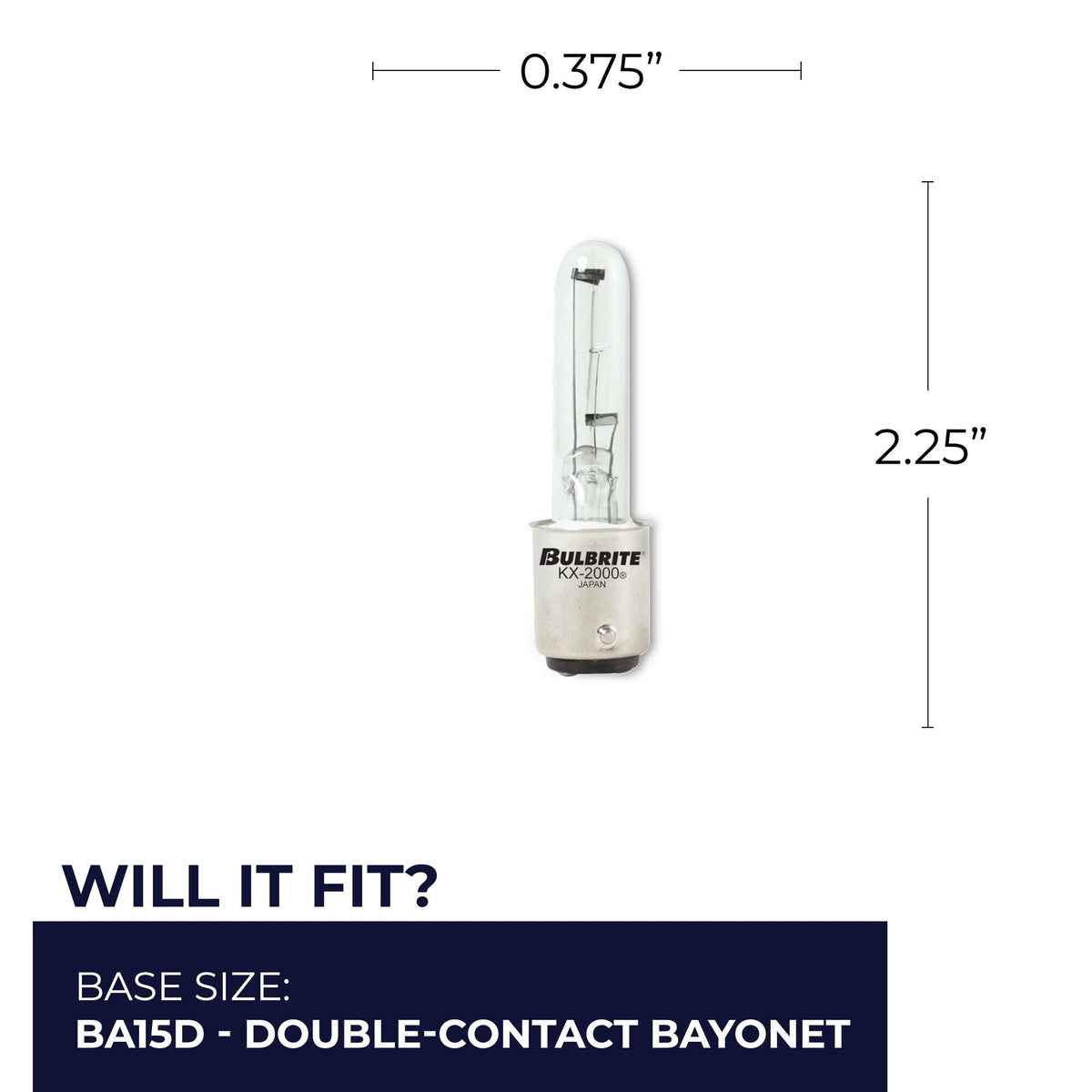 Bulbrite Double – Contact Bayonet Base (BA15D) Light Bulb, 40W, Clear, 2-Pack