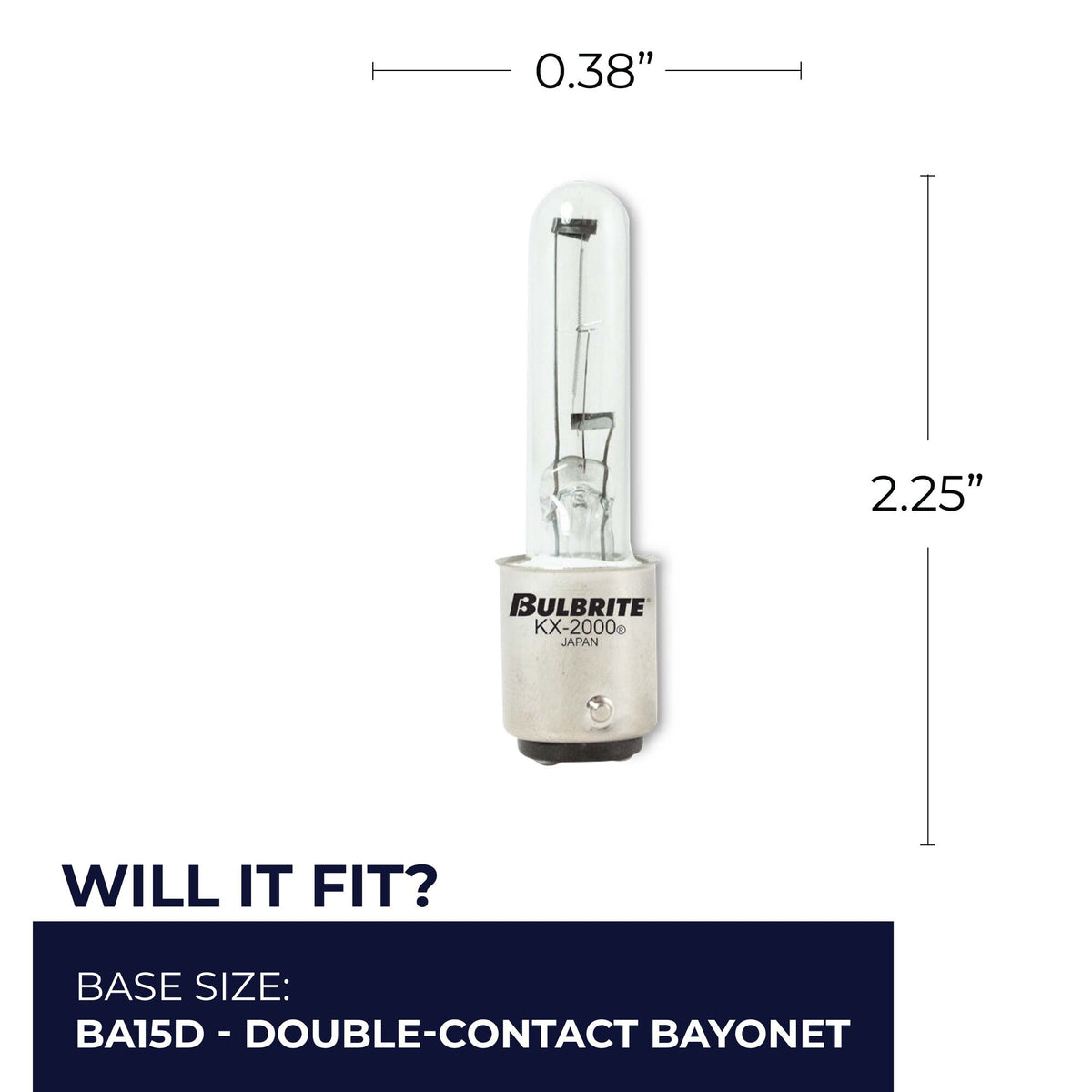 Bulbrite Double – Contact Bayonet Base (BA15D) Light Bulb, 60W, Clear, 2-Pack