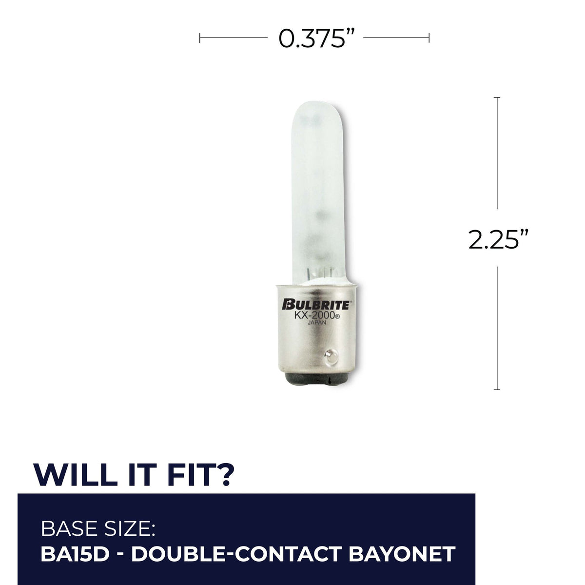 Bulbrite Double – Contact Bayonet Base (BA15D)T3 Light Bulb, 60W, Frost, 2-Pack