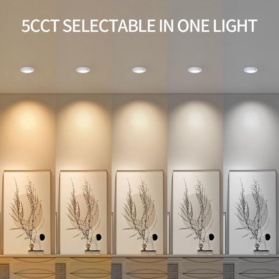 2 inch 5CCT LED Gimbal Led Recessed Light with Junction Box, 40deg Beam Angle and 30deg Tilted smoothly Eyeball Light, 120V Triac Dimmable, 2.7K/3K/3.5K/4K/5K, CRI>90, 750LM, 10W UL Listed