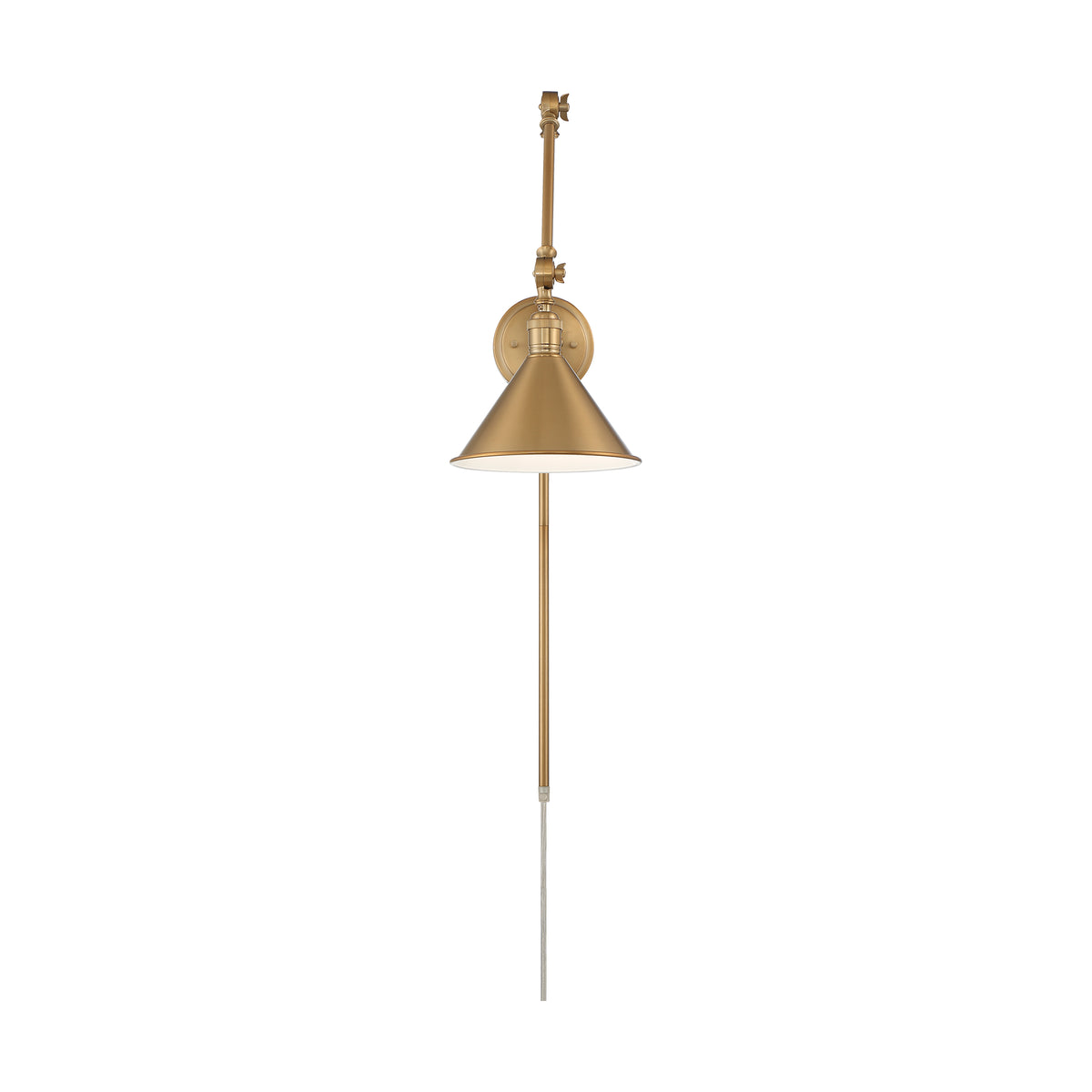 Delancey Swing Arm Lamp - Burnished Brass with Switch