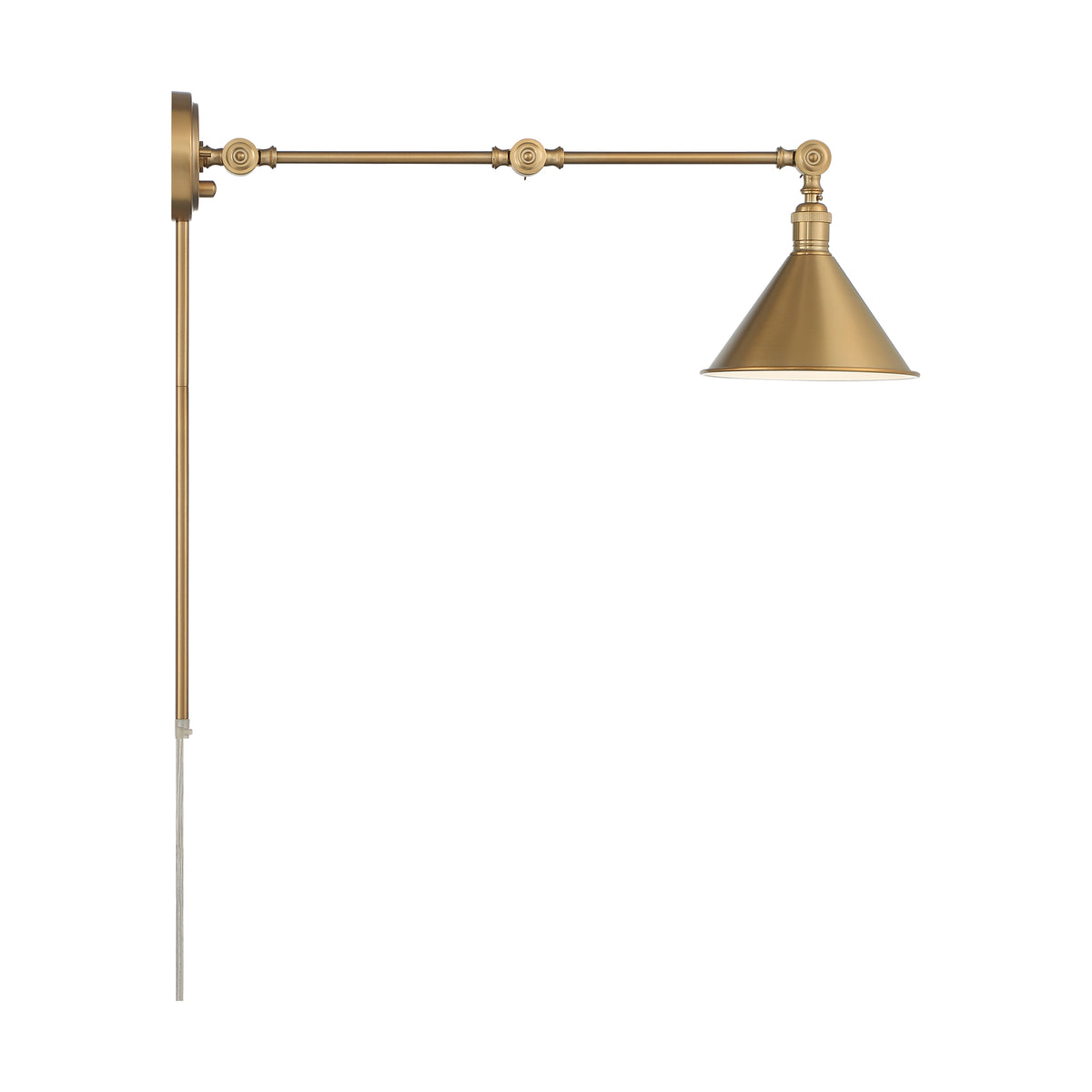 Delancey Swing Arm Lamp - Burnished Brass with Switch