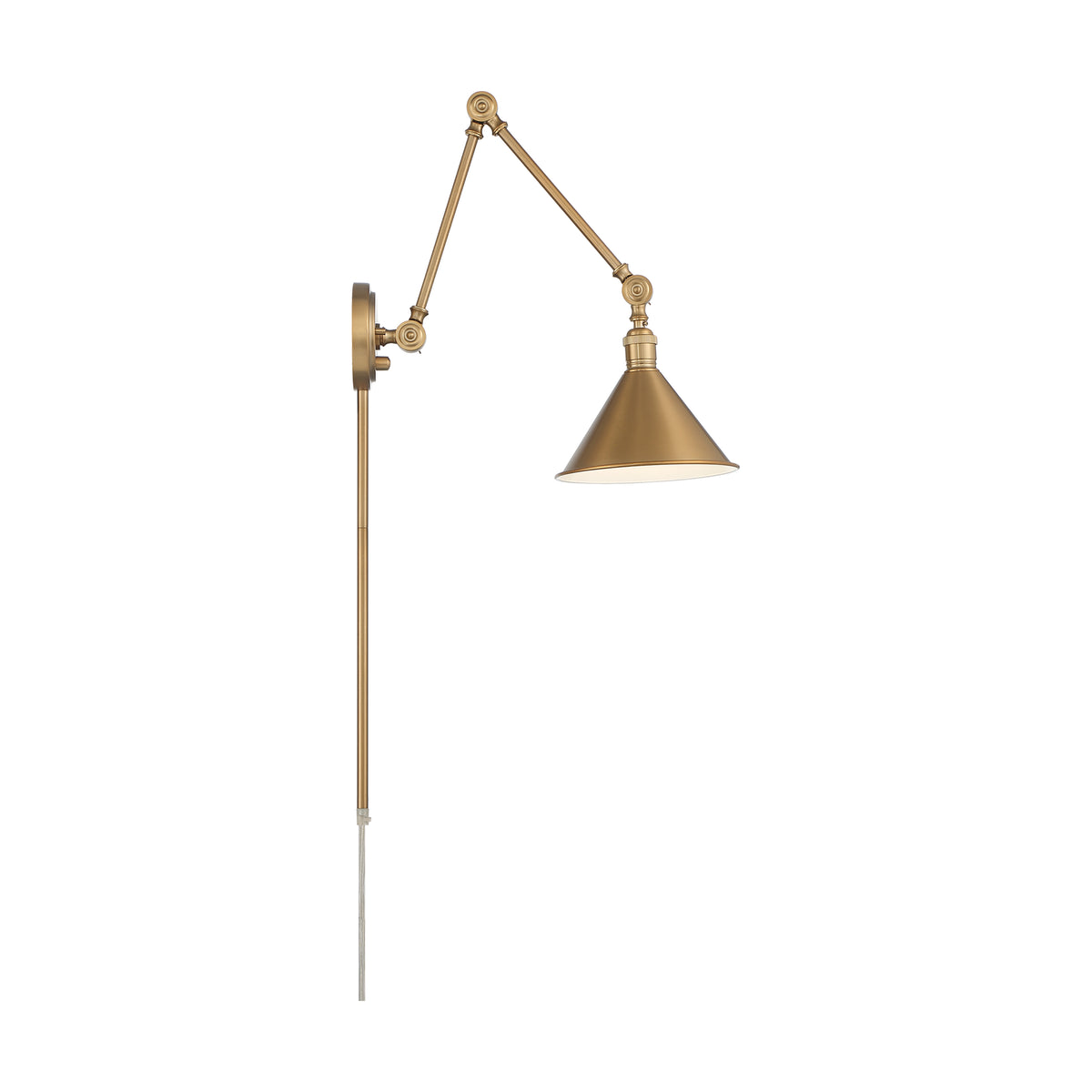 Delancey Swing Arm Lamp - Burnished Brass with Switch
