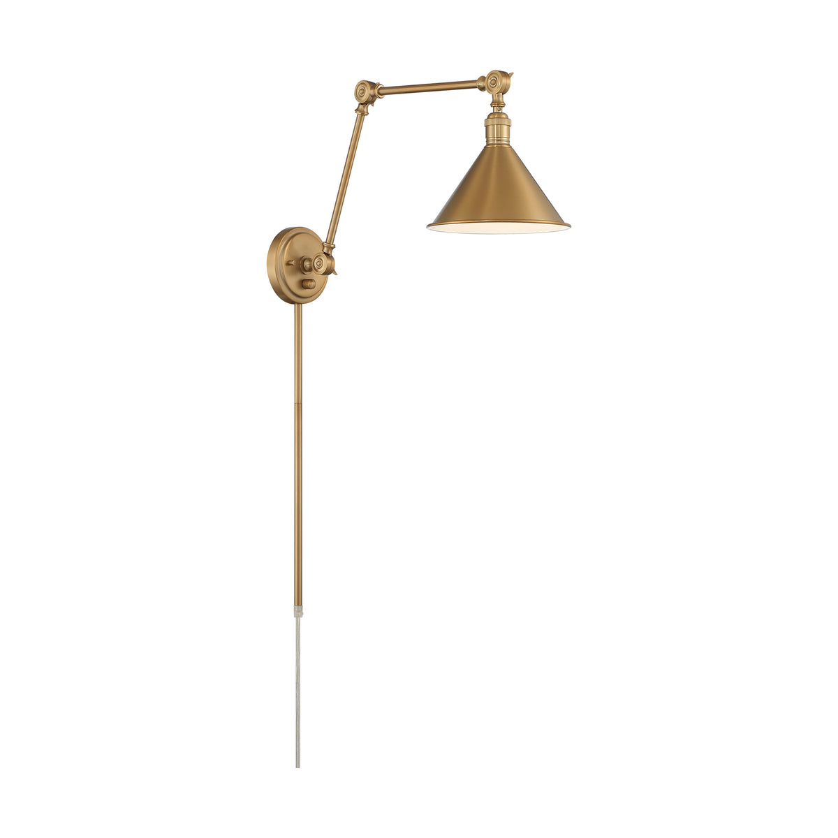 Delancey Swing Arm Lamp - Burnished Brass with Switch