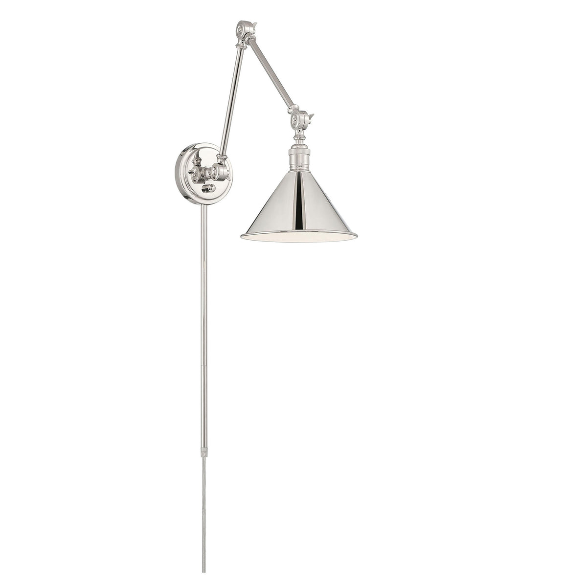 Delancey Swing Arm Lamp - Polished Nickel with Switch - Polished Nickel Finish product image