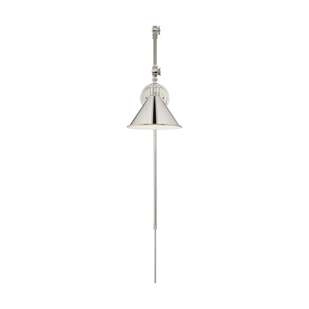 Delancey Swing Arm Lamp - Polished Nickel with Switch - Polished Nickel Finish