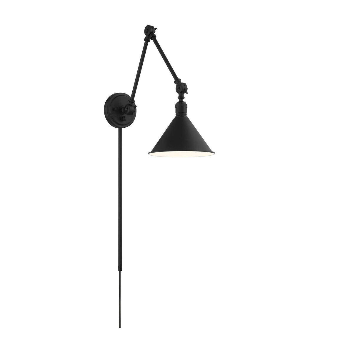 Delancey Swing Arm Lamp - Matte Black with Switch bulb or fixture view