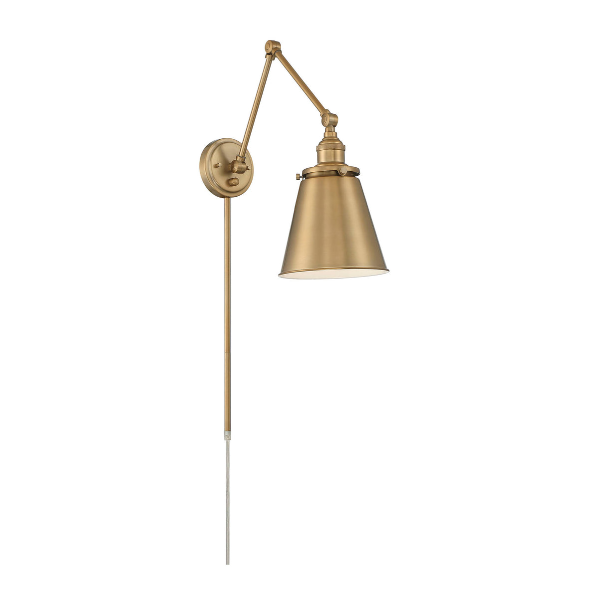Bayard Swing Arm Lamp - Burnished Brass with Switch lighting product