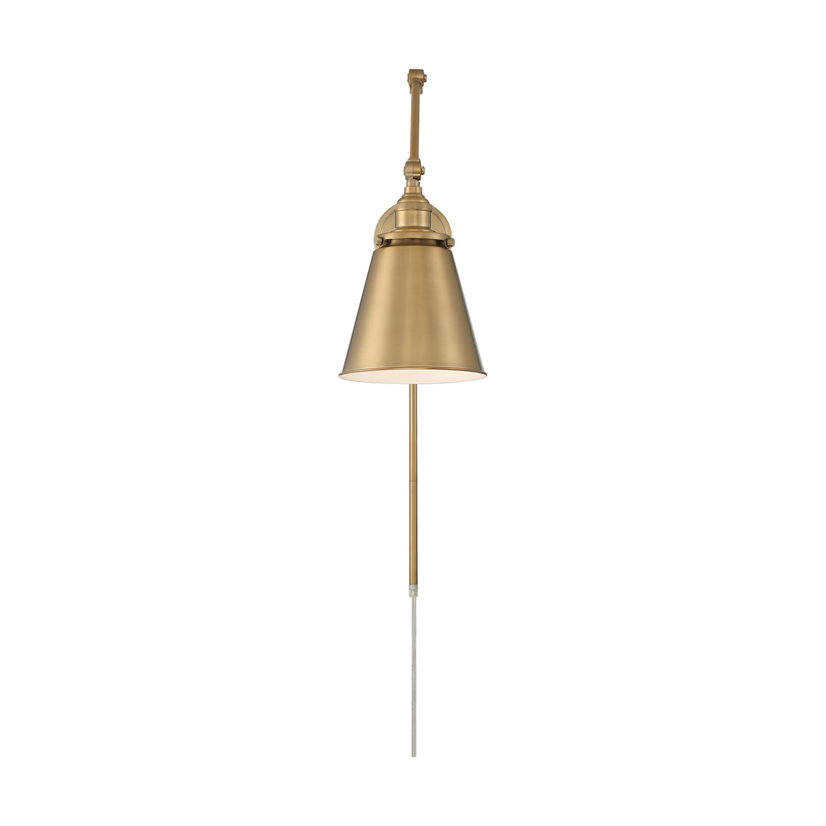 Bayard Swing Arm Lamp - Burnished Brass with Switch
