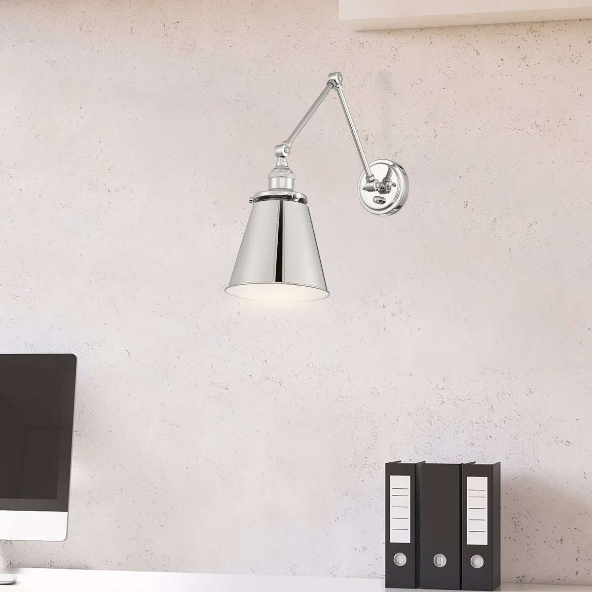 Bayard Swing Arm Lamp - Polished Nickel with Switch - Polished Nickel Finish