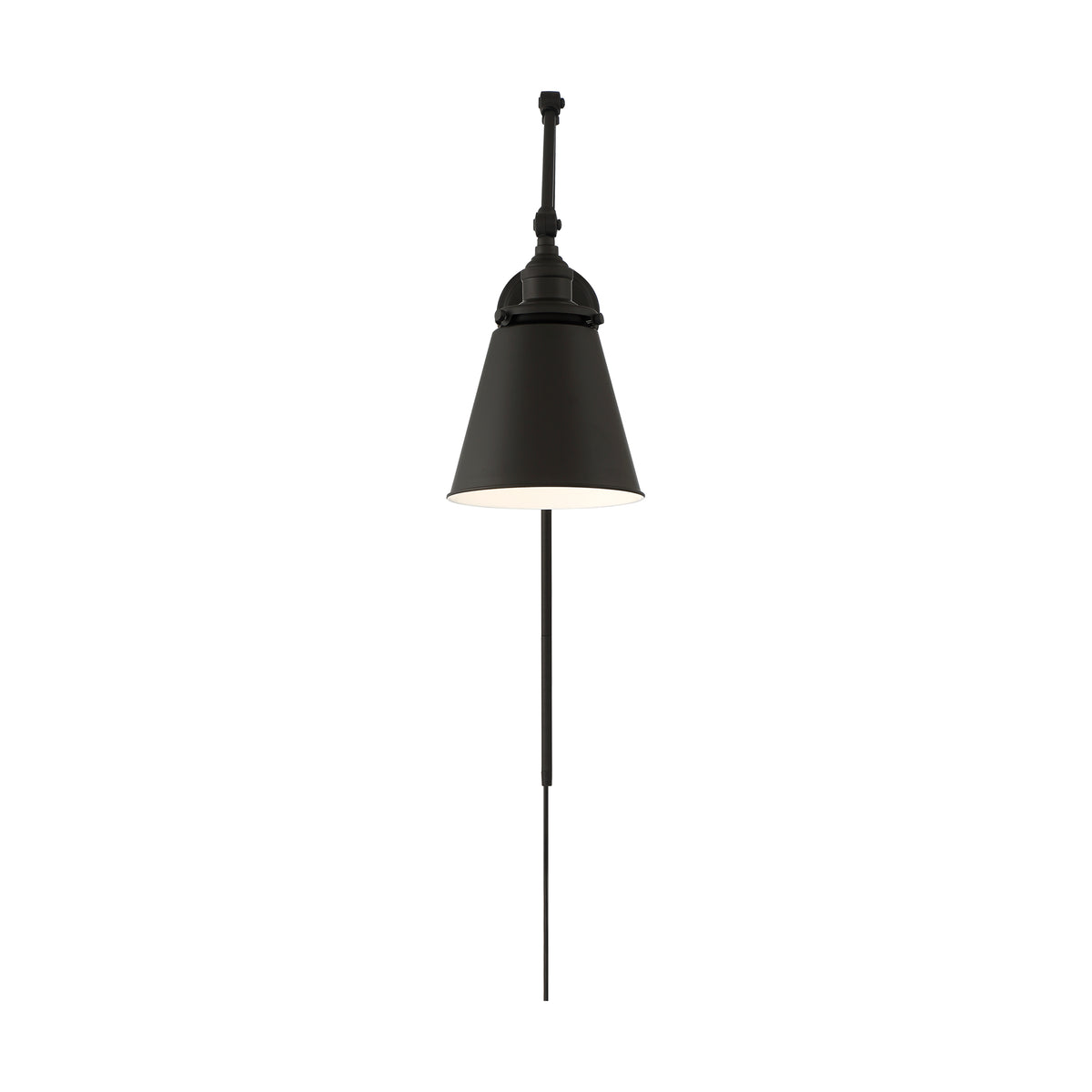 Bayard Swing Arm Lamp - Matte Black with Switch