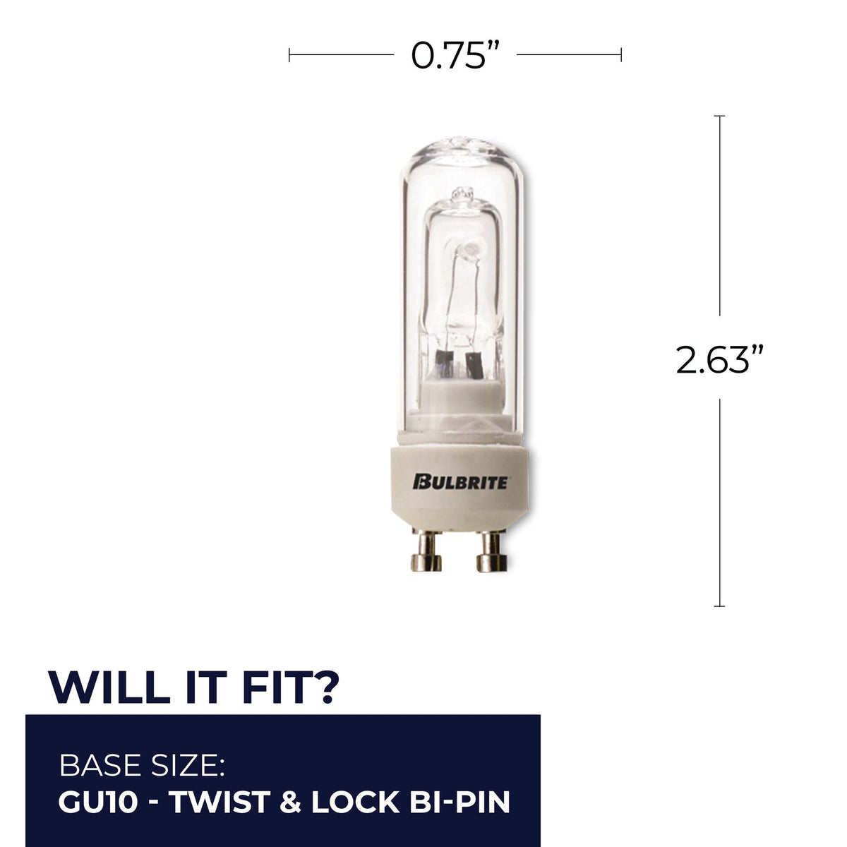 Bulbrite 35W Dimmable Clear Double Envelope DJD Twist & Lock Bi – Pin (GU10) Halogen Bulb, 5-Pack