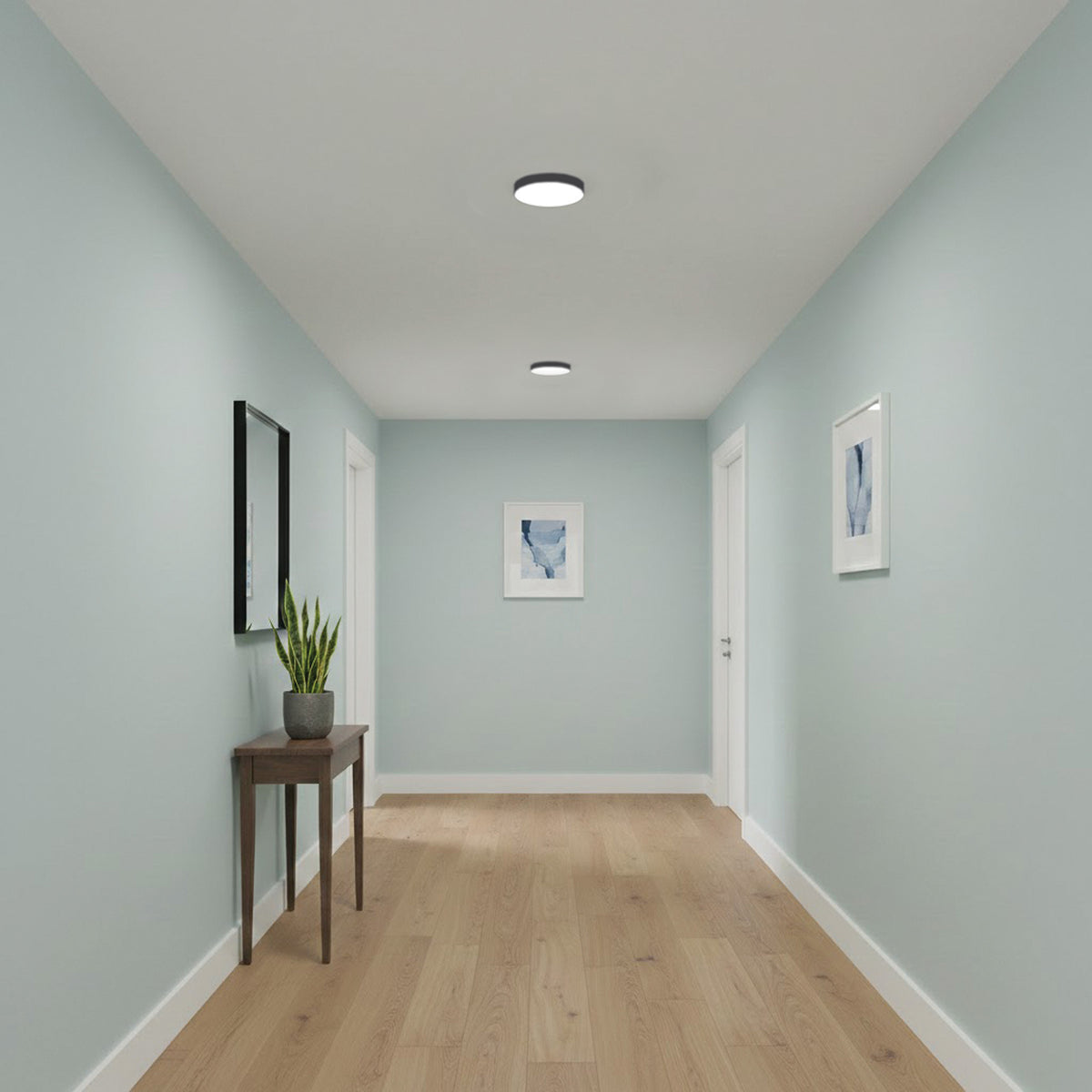 9 Watt 5 Inch Trimless Surface Mount - 27K/3K/35K/4K/5K CCT - Line Voltage Dimmable - Black Finish - 120 Volt