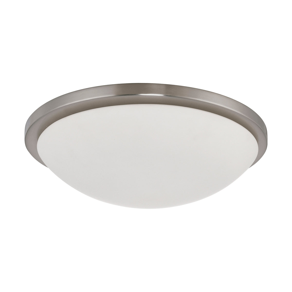 Button LED 17 in. - Flush Mount Fixture - Brushed Nickel Finish - LED Module Included for bedrooms and hallways