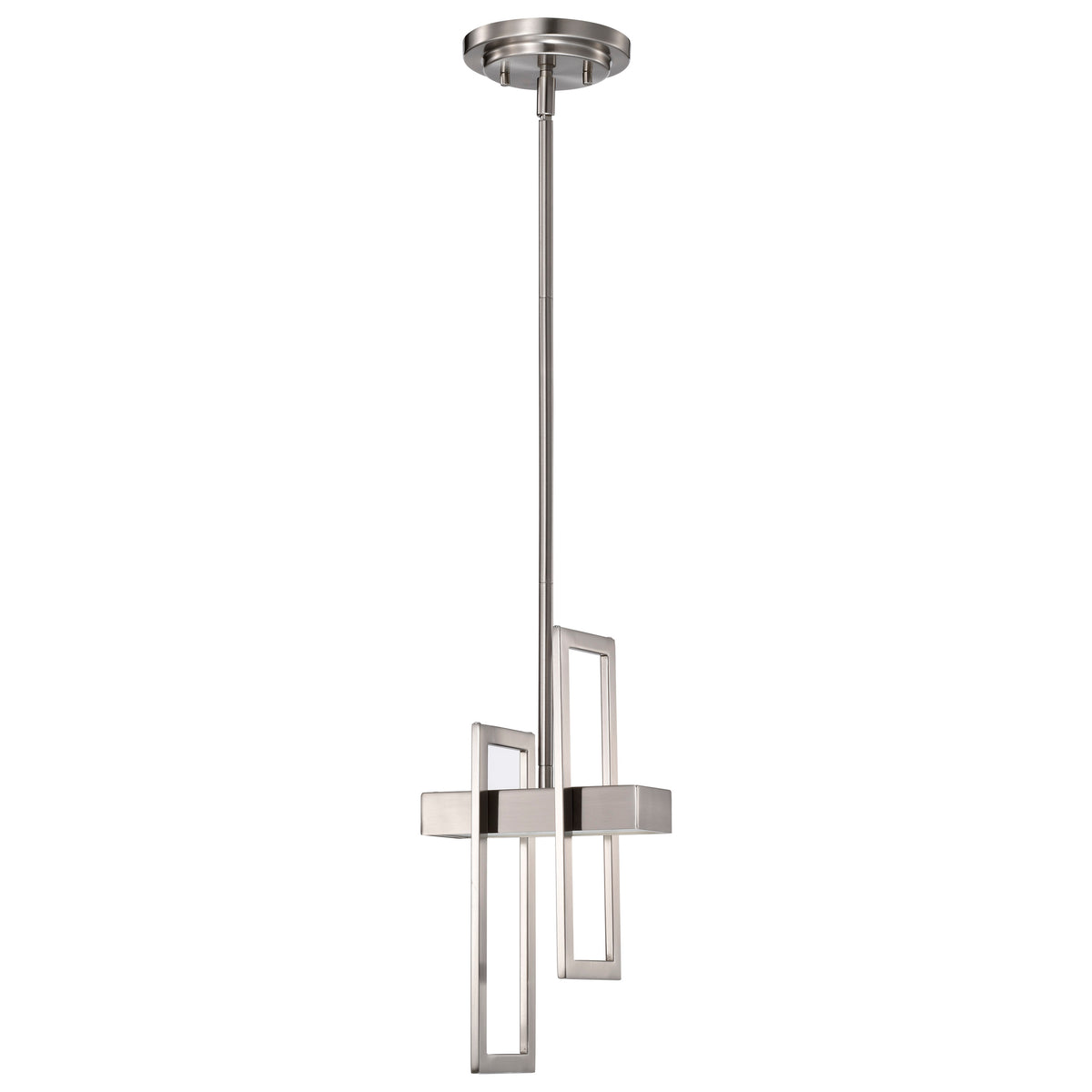 Frame - LED Pendant with Frosted Glass - Brushed Nickel Finish for commercial spaces and hospitality spaces