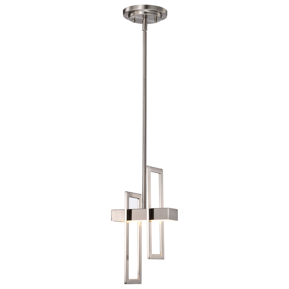 Frame - LED Pendant with Frosted Glass - Brushed Nickel Finish