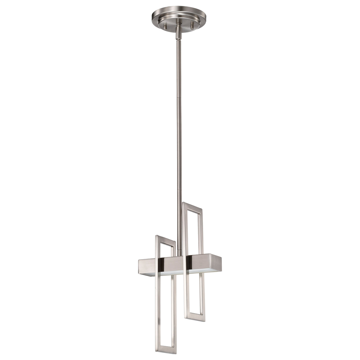 Frame - LED Pendant with Frosted Glass - Brushed Nickel Finish
