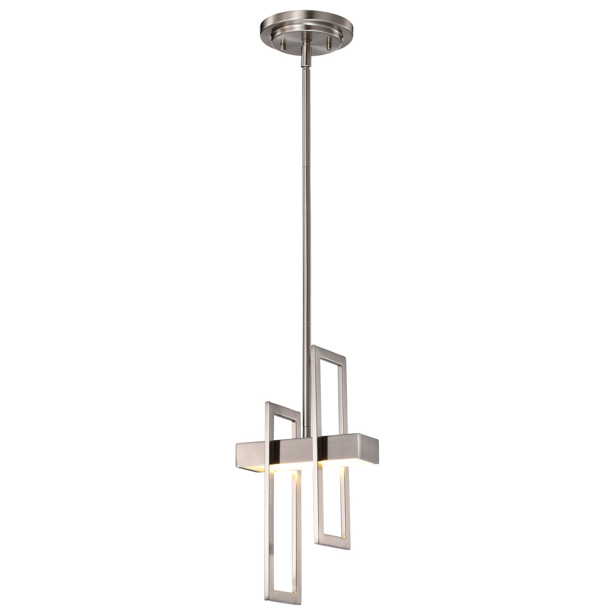 Frame - LED Pendant with Frosted Glass - Brushed Nickel Finish