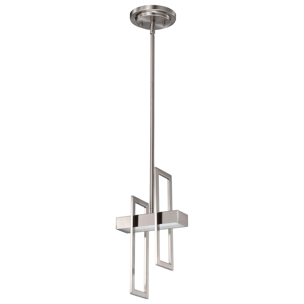 Frame - LED Pendant with Frosted Glass - Brushed Nickel Finish