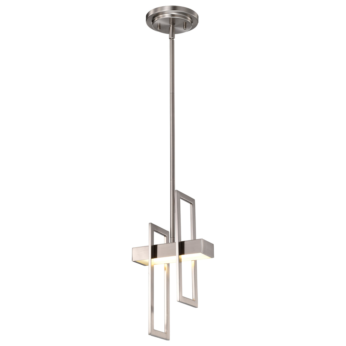 Frame - LED Pendant with Frosted Glass - Brushed Nickel Finish