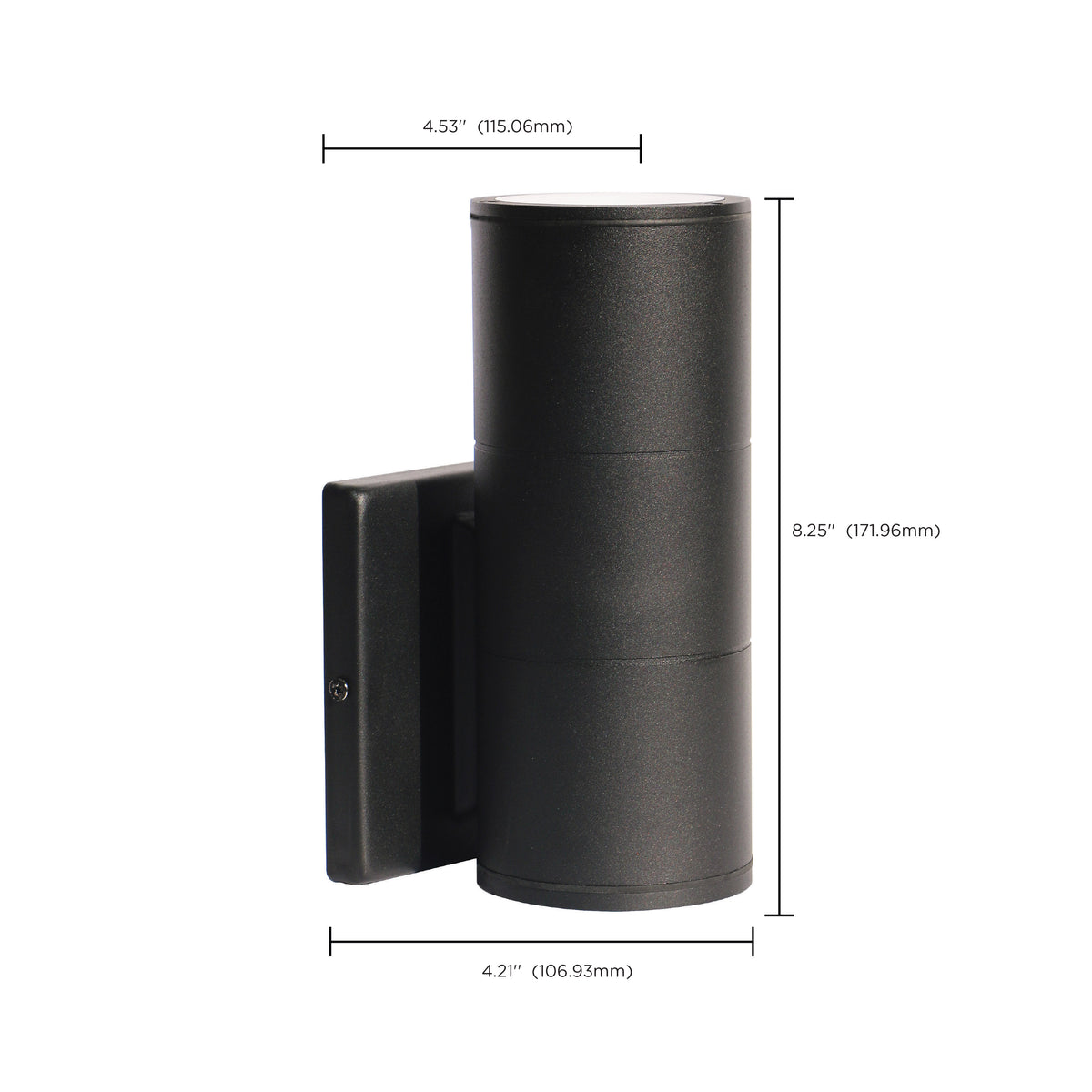 1 Light - LED Large Up or Down Sconce Fixture - Black Finish - 10W - 120/277V