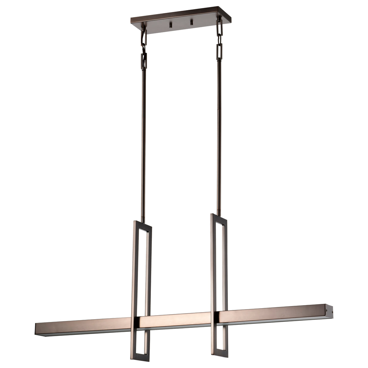 Frame - 3 Module Island Pendant with Frosted Glass - Hazel Bronze Finish bulb or fixture view