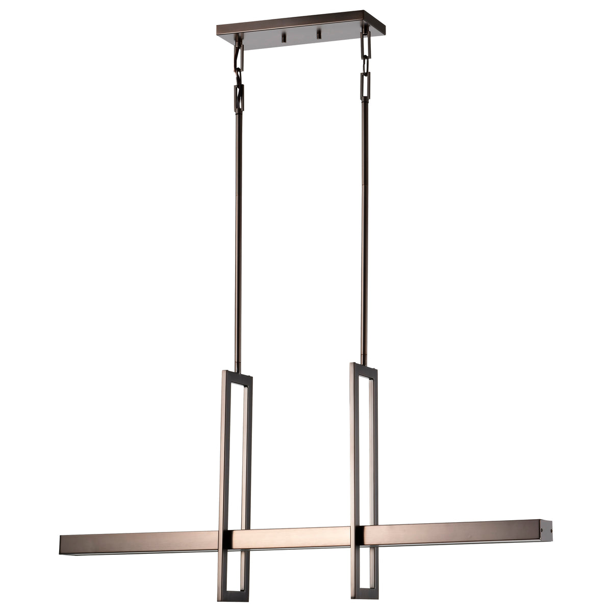 Frame - 3 Module Island Pendant with Frosted Glass - Hazel Bronze Finish