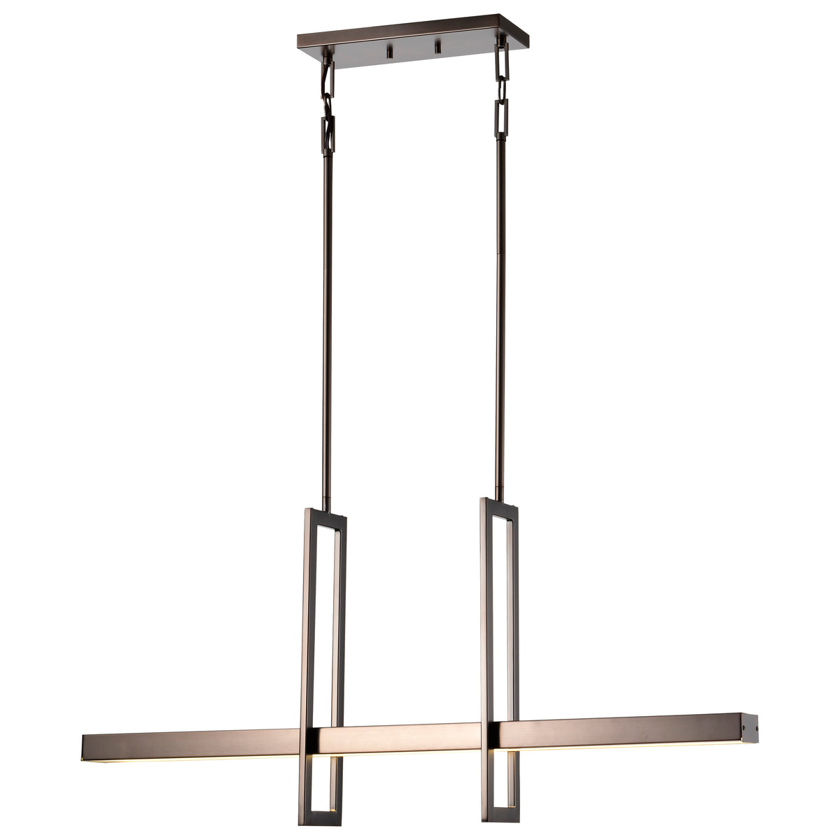 Frame - 3 Module Island Pendant with Frosted Glass - Hazel Bronze Finish