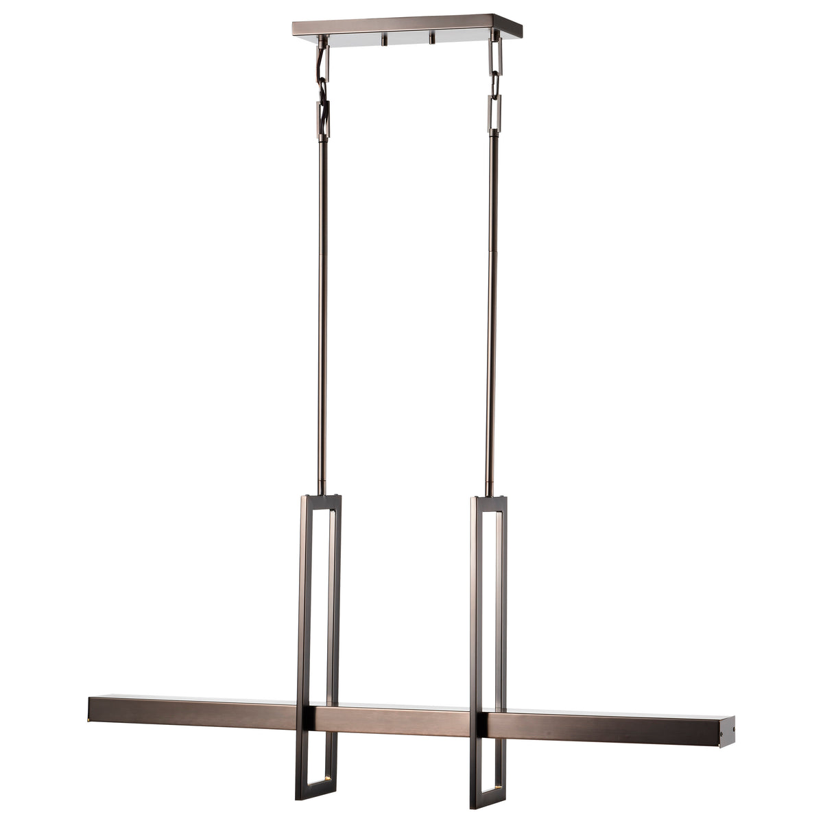 Frame - 3 Module Island Pendant with Frosted Glass - Hazel Bronze Finish