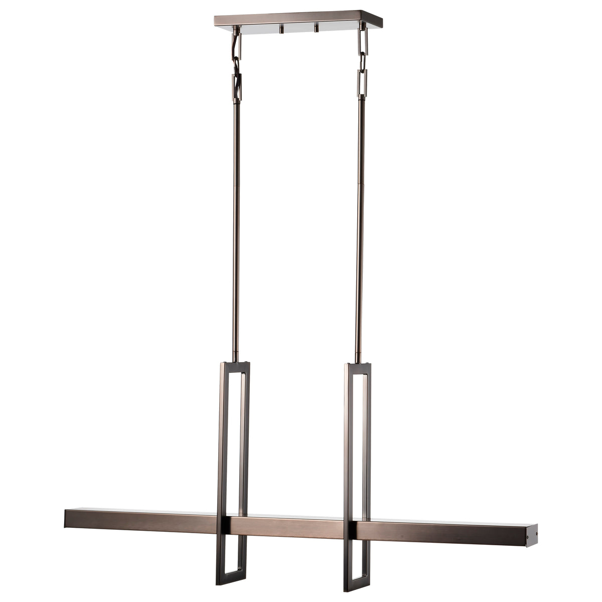 Frame - 3 Module Island Pendant with Frosted Glass - Hazel Bronze Finish