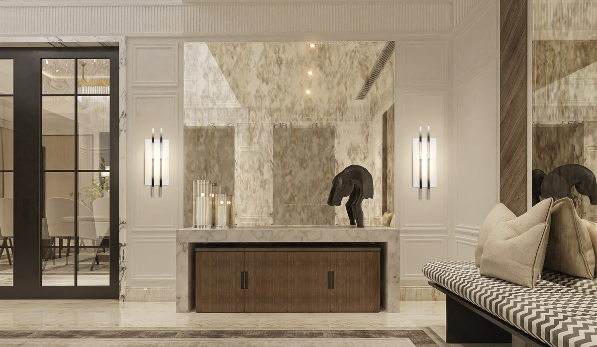 Trax - 1 Module Wall Sconce with Frosted Glass - Hazel Bronze Finish