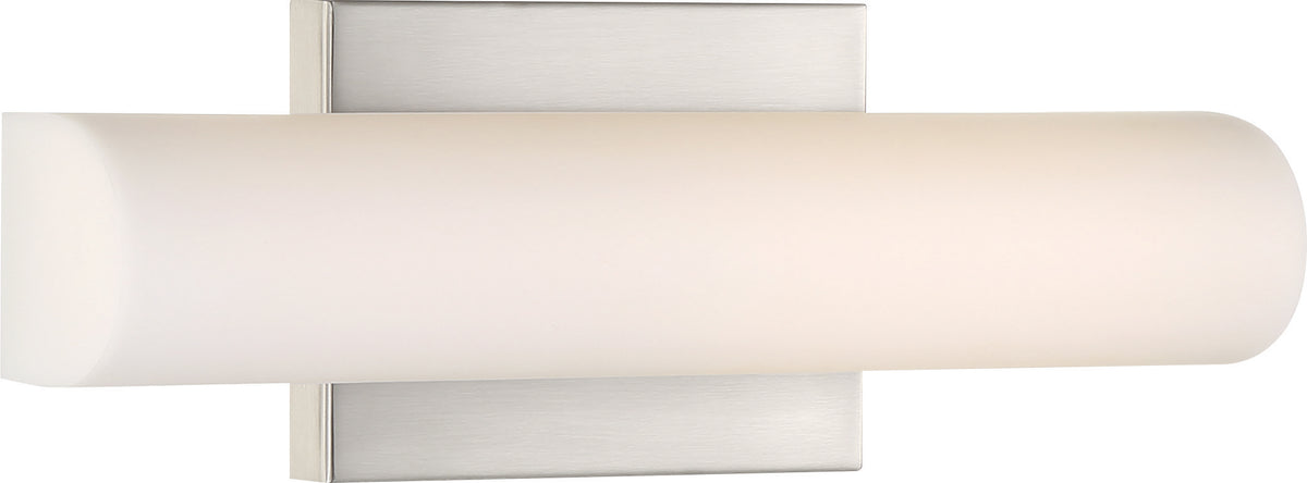 Bend - LED Small Vanity - Brushed Nickel Finish with White Acrylic