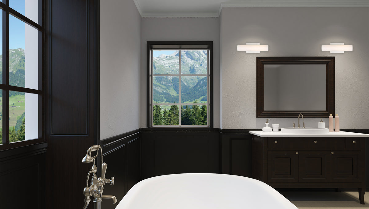 Bend - LED Small Vanity - Brushed Nickel Finish with White Acrylic