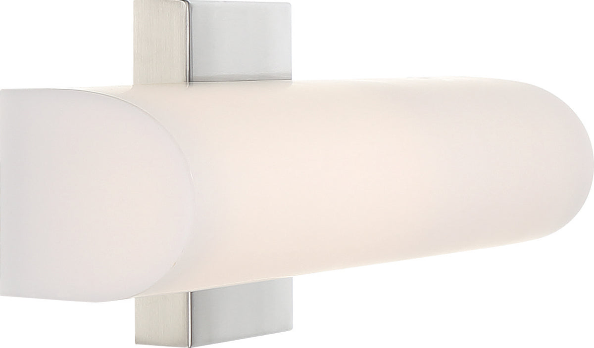 Bend - LED Medium Vanity - Brushed Nickel Finish with White Acrylic