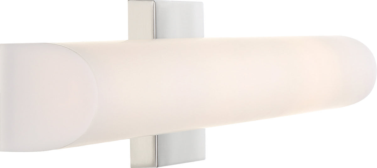 Bend - LED Large Vanity - Brushed Nickel Finish with White Acrylic