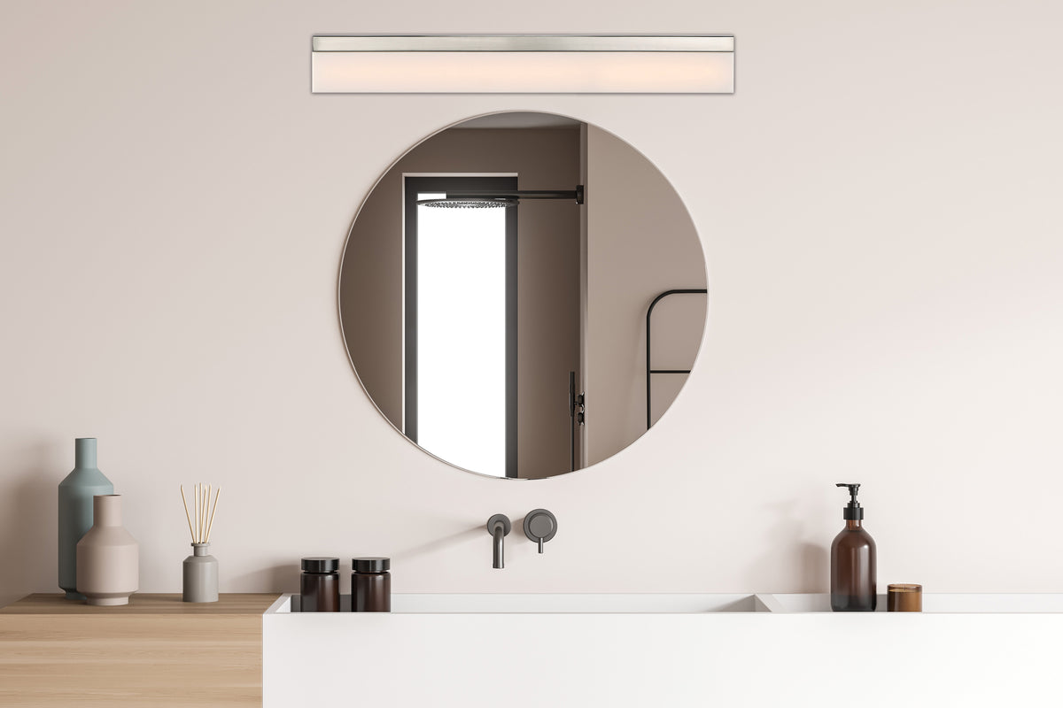 Jackson - LED Large Vanity - Brushed Nickel Finish with White Acrylic