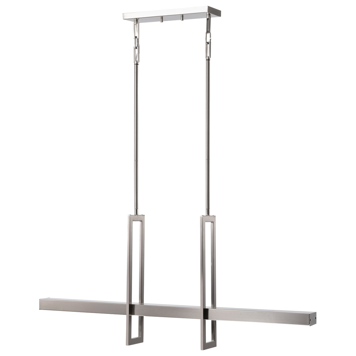 Frame - 3 Module Island Pendant with Frosted Glass - Brushed Nickel Finish