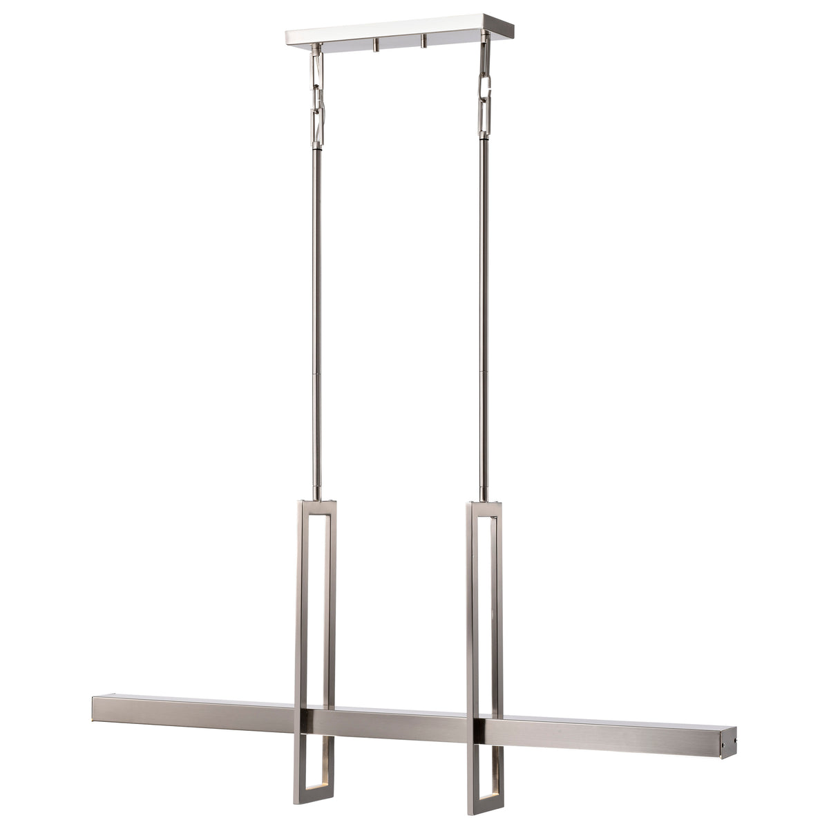 Frame - 3 Module Island Pendant with Frosted Glass - Brushed Nickel Finish