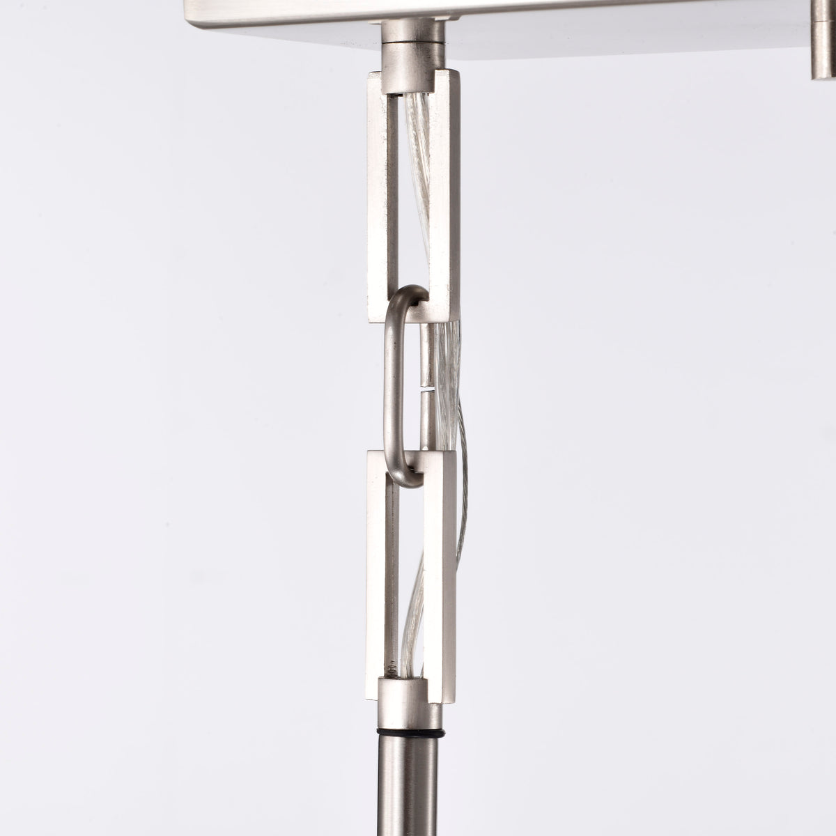 Frame - 3 Module Island Pendant with Frosted Glass - Brushed Nickel Finish