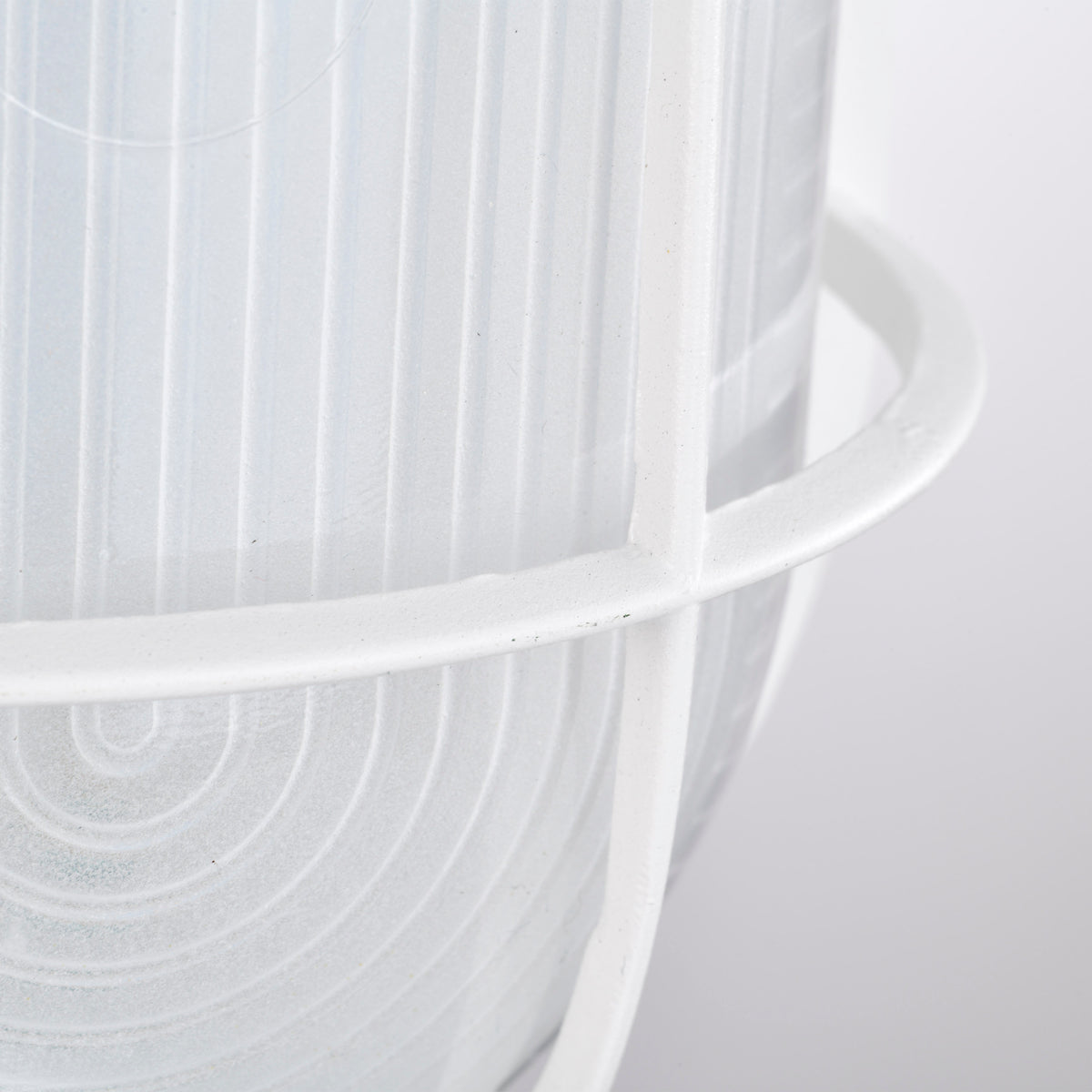 LED Oval Bulk Head Fixture - White Finish with White Glass
