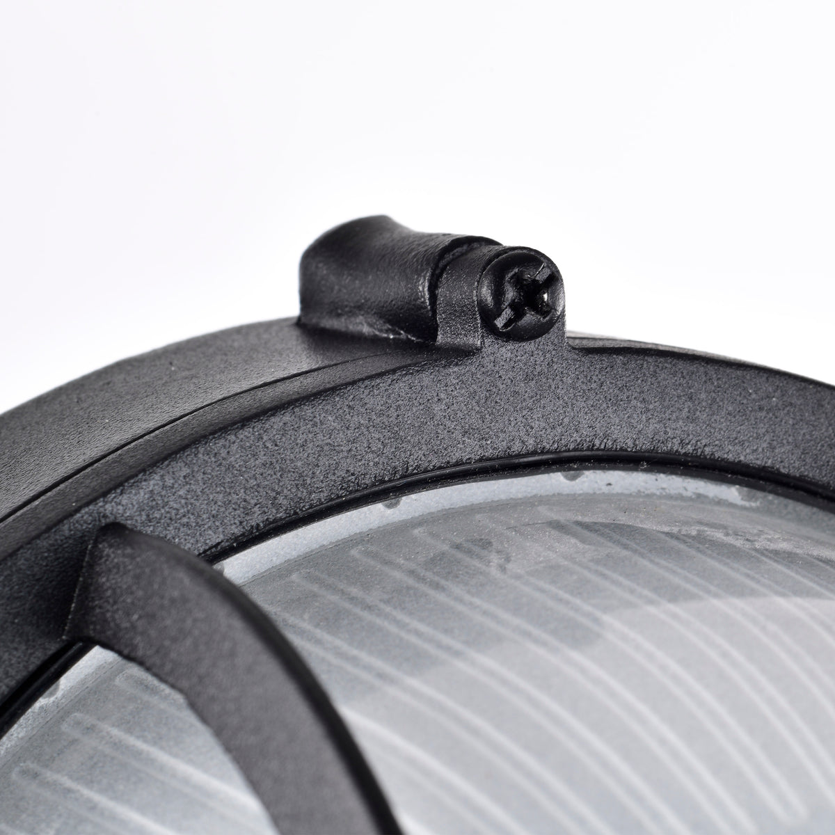 LED Oval Bulk Head Fixture - Black Finish with White Glass