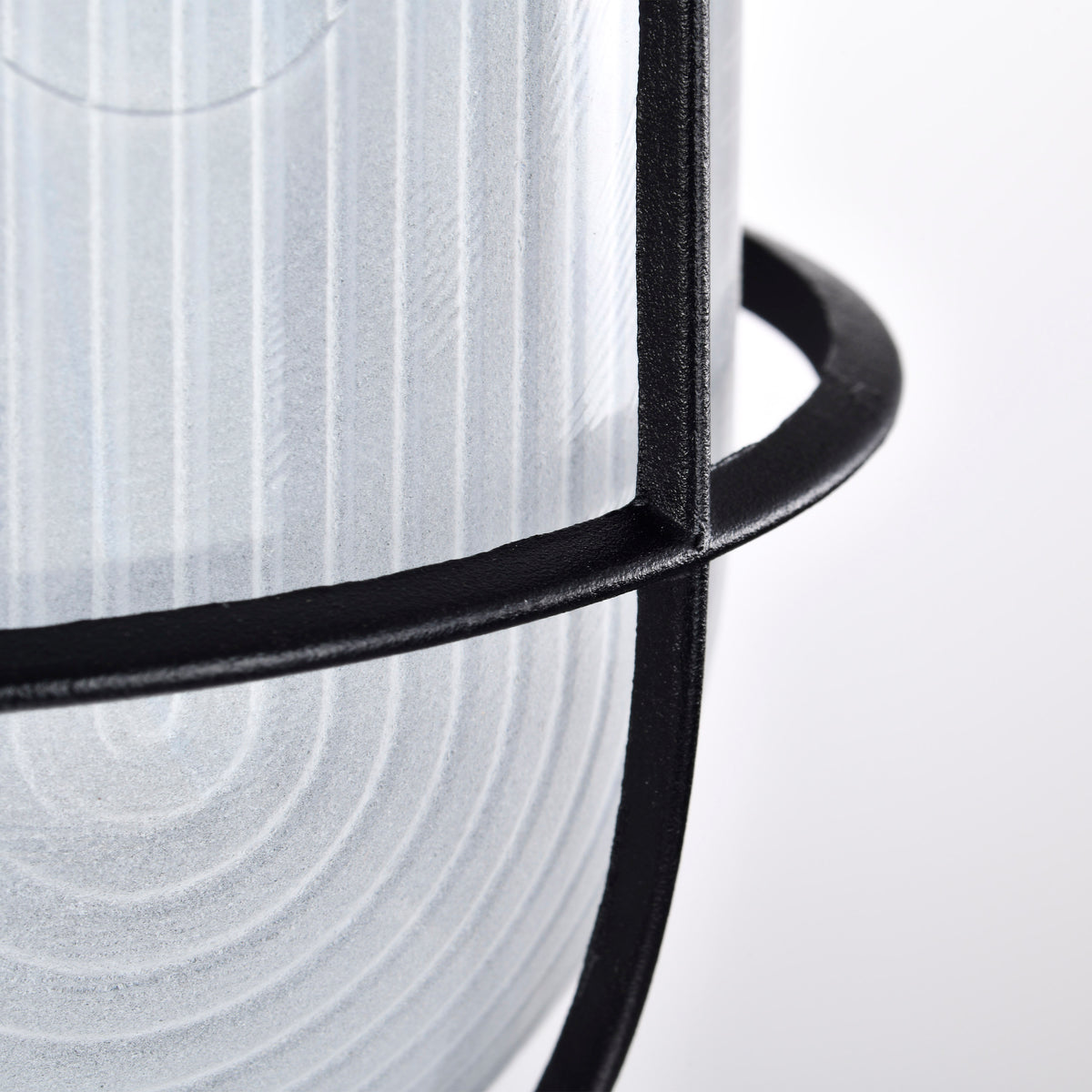 LED Oval Bulk Head Fixture - Black Finish with White Glass