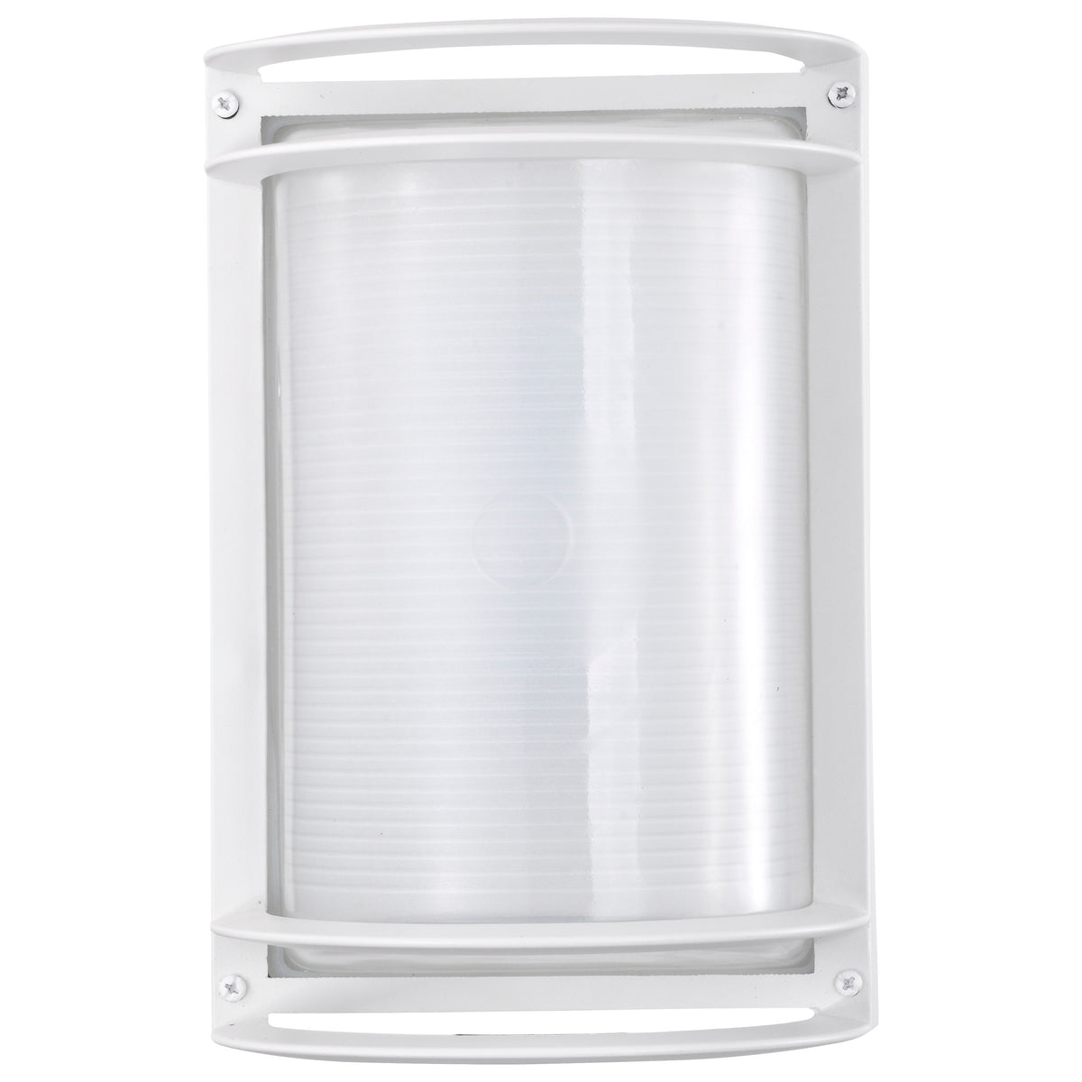 LED Rectangular Bulk Head Fixture - White Finish with White Glass