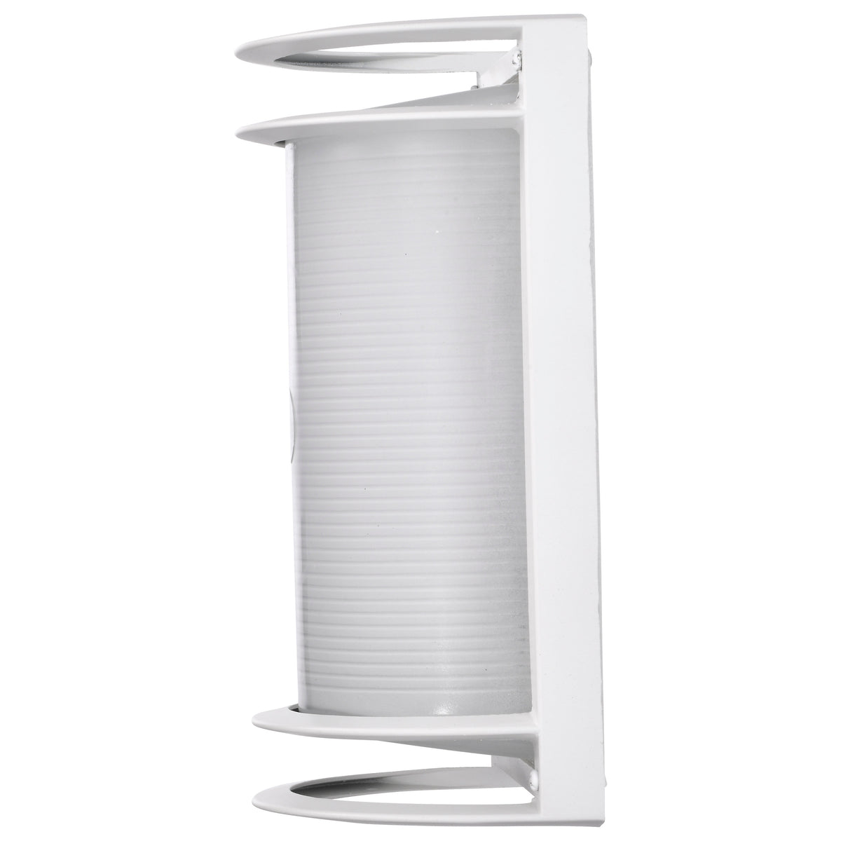 LED Rectangular Bulk Head Fixture - White Finish with White Glass