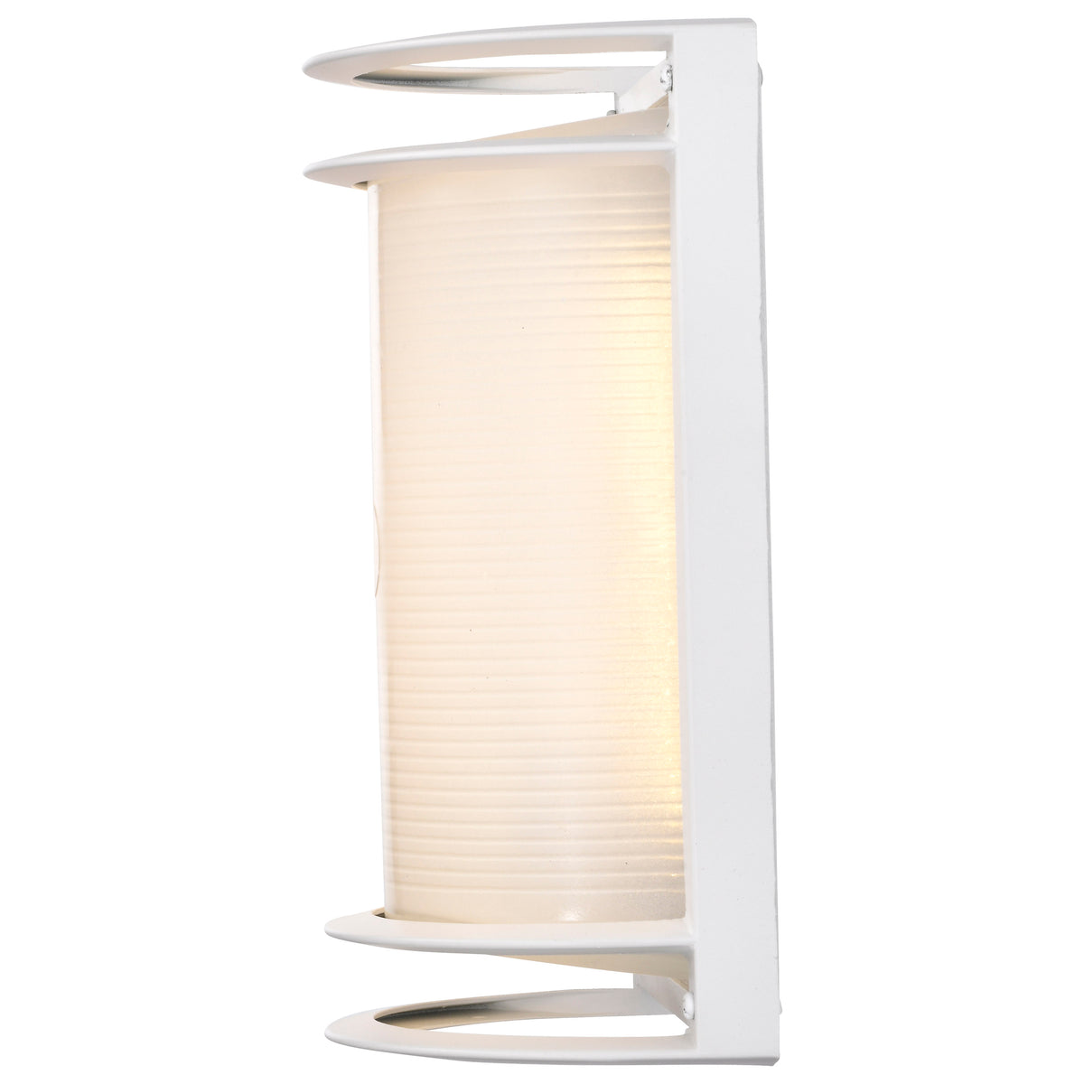 LED Rectangular Bulk Head Fixture - White Finish with White Glass