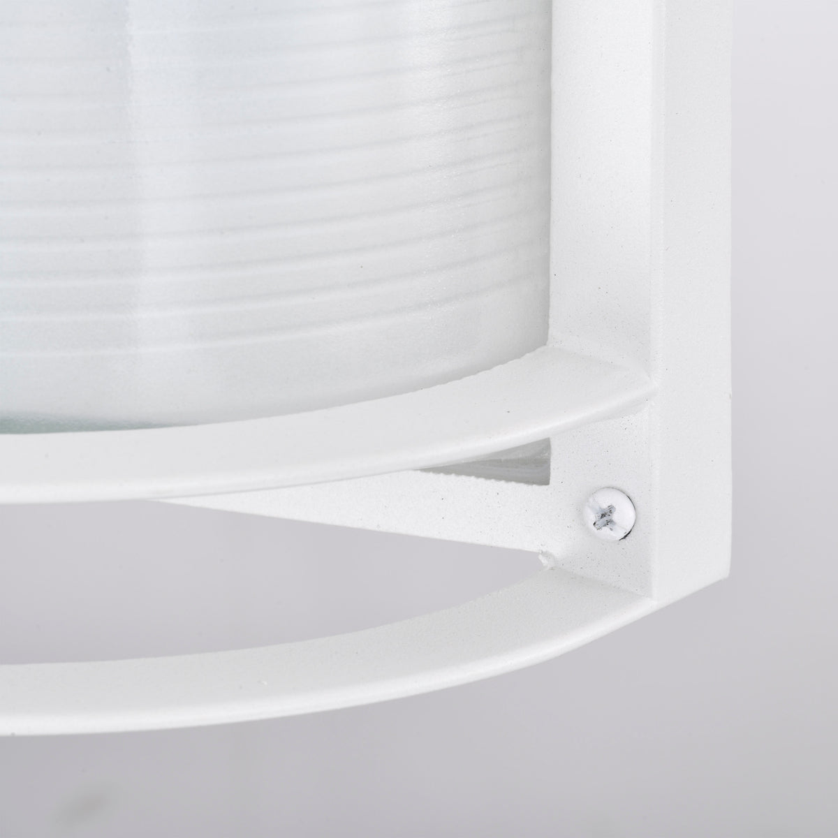 LED Rectangular Bulk Head Fixture - White Finish with White Glass