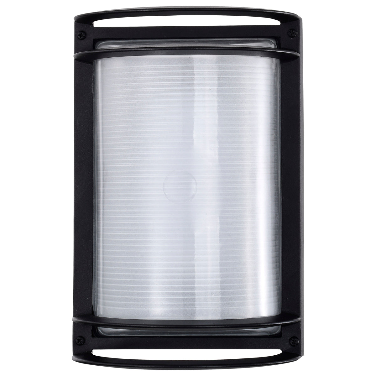 LED Rectangular Bulk Head Fixture - Black Finish with White Glass