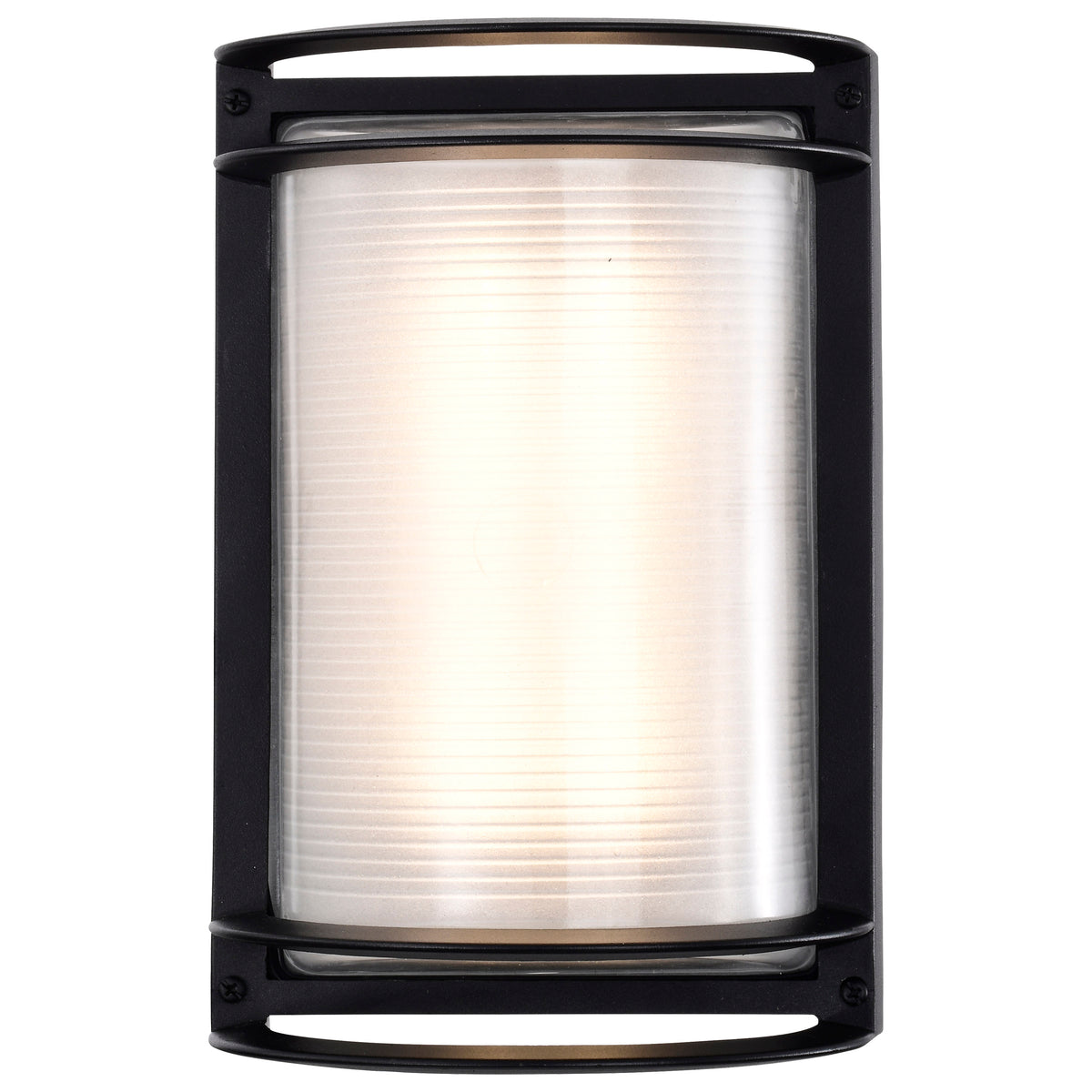 LED Rectangular Bulk Head Fixture - Black Finish with White Glass