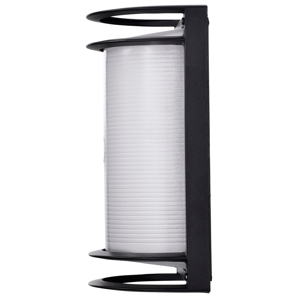 LED Rectangular Bulk Head Fixture - Black Finish with White Glass