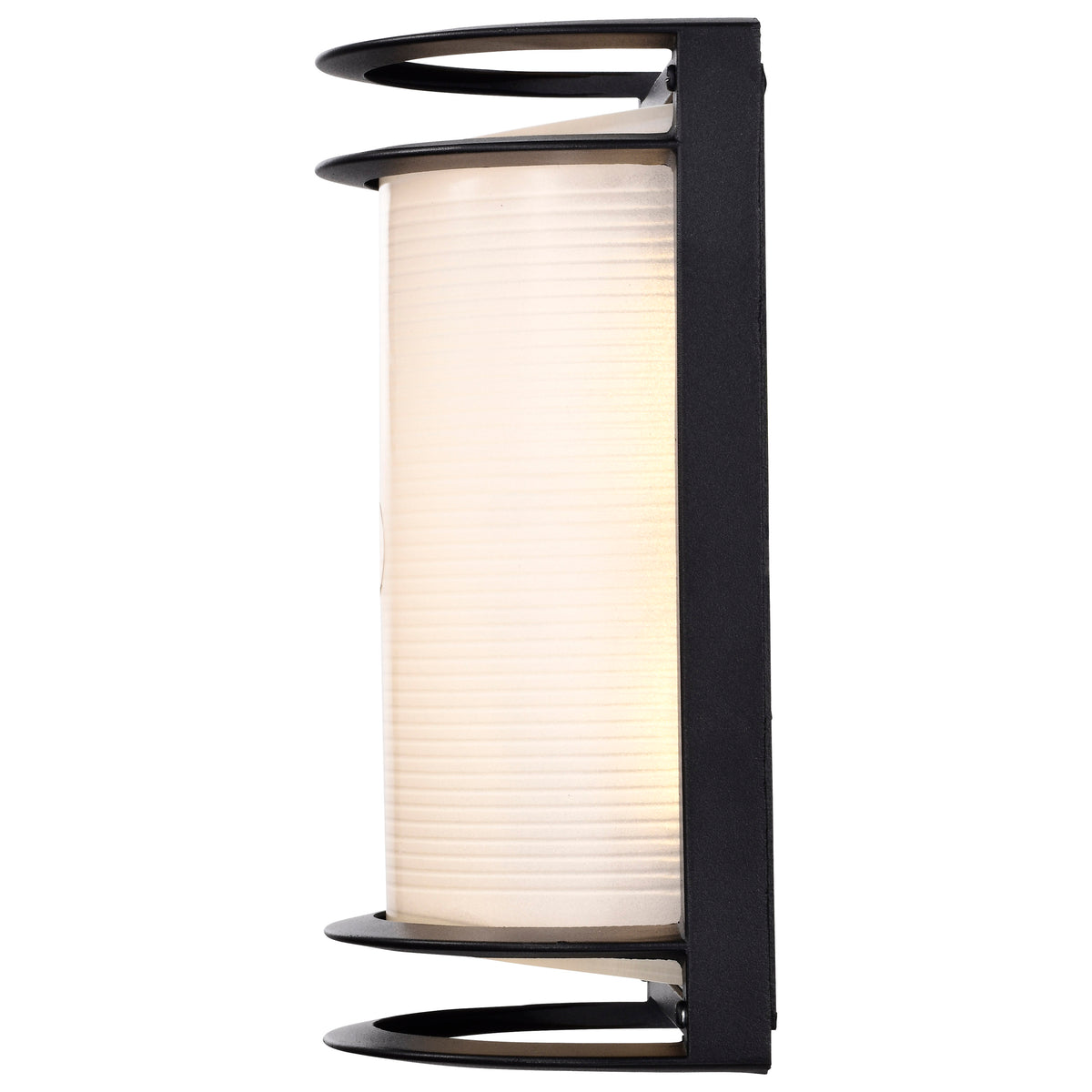 LED Rectangular Bulk Head Fixture - Black Finish with White Glass